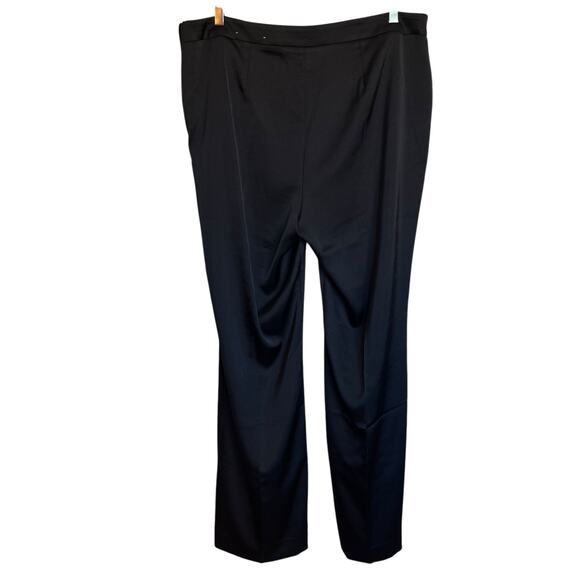 Chico's Modern Tailored Satin Classic Pants Black Trousers Office Goth Size 16R - Picture 3 of 12